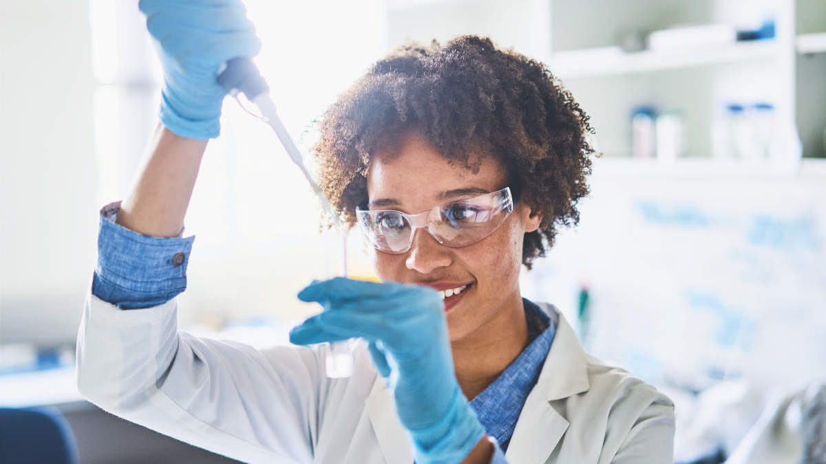 woman working in lab